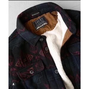 Jachs Men’s Wool Blend Sherpa  Aztec Black Jacket Size Medium New Shacket